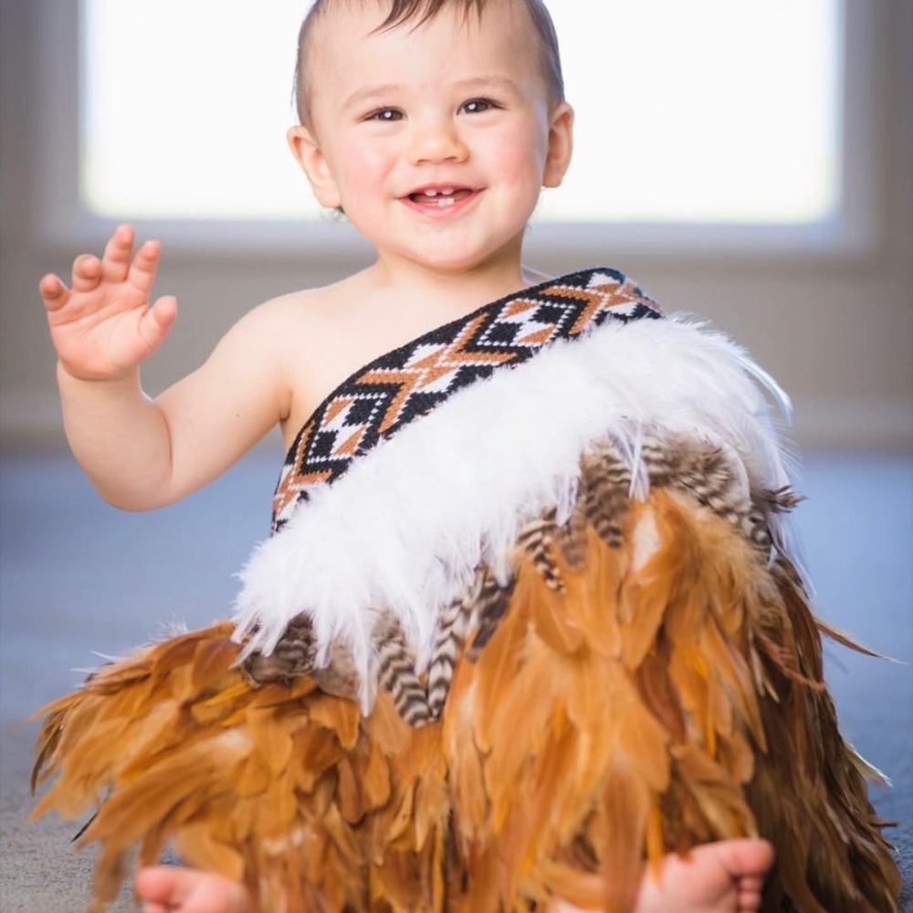 Brown Kids Contemporary Korowai