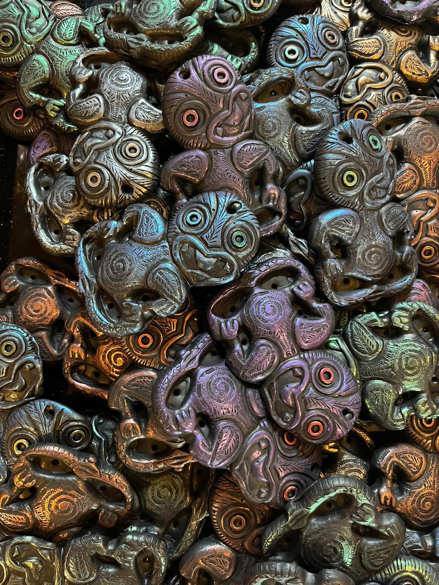 Adult Hei Tiki Necklace — Metallic Stone Finish