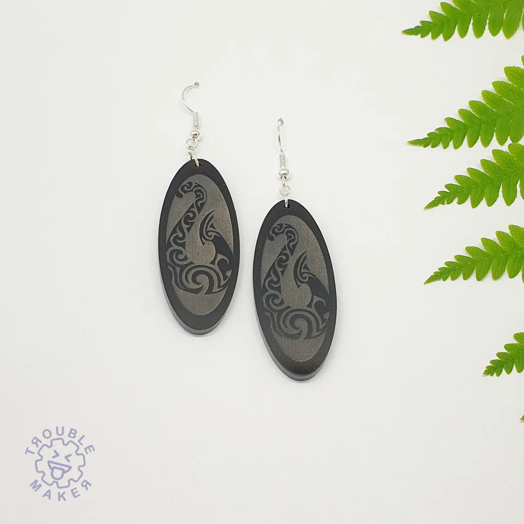 Hei Matau Oval Drop Earrings