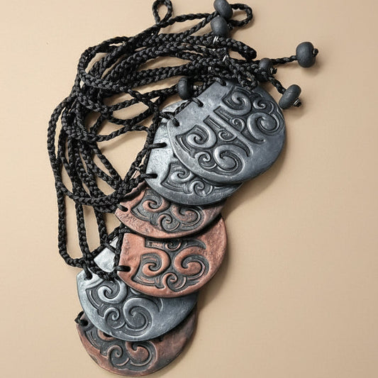 Moko Kauae Necklace — Metallic Stone Finish