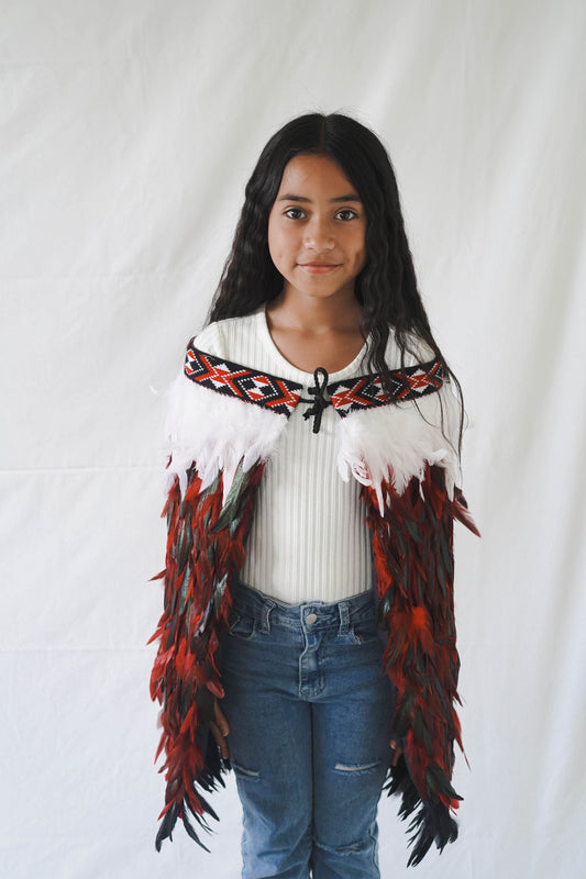 Kids Red Contemporary Korowai