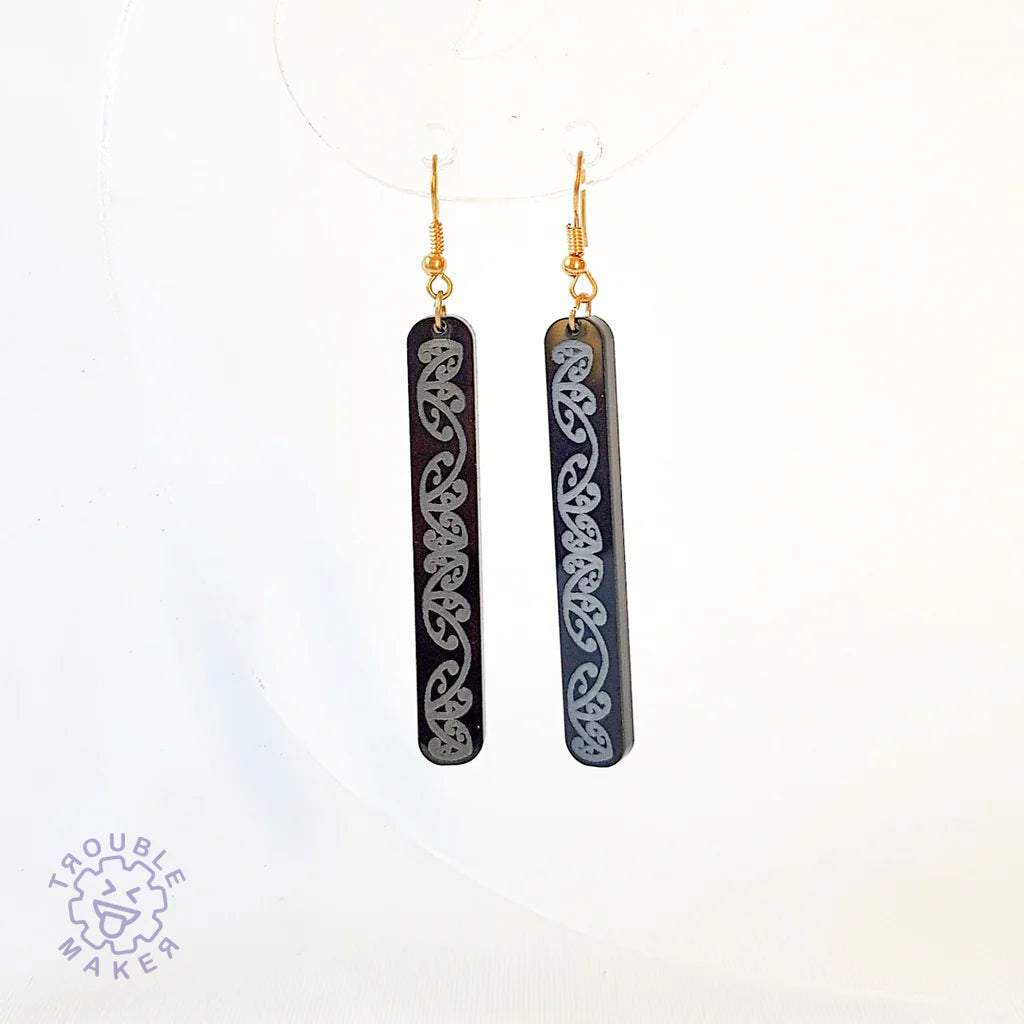 Kowhaiwhai Straight Drop Earrings